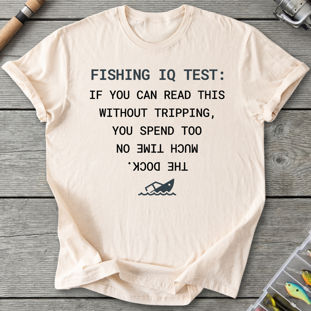 Fishing IQ Test Boat Graphic T-Shirt in Natural | River Giants Club