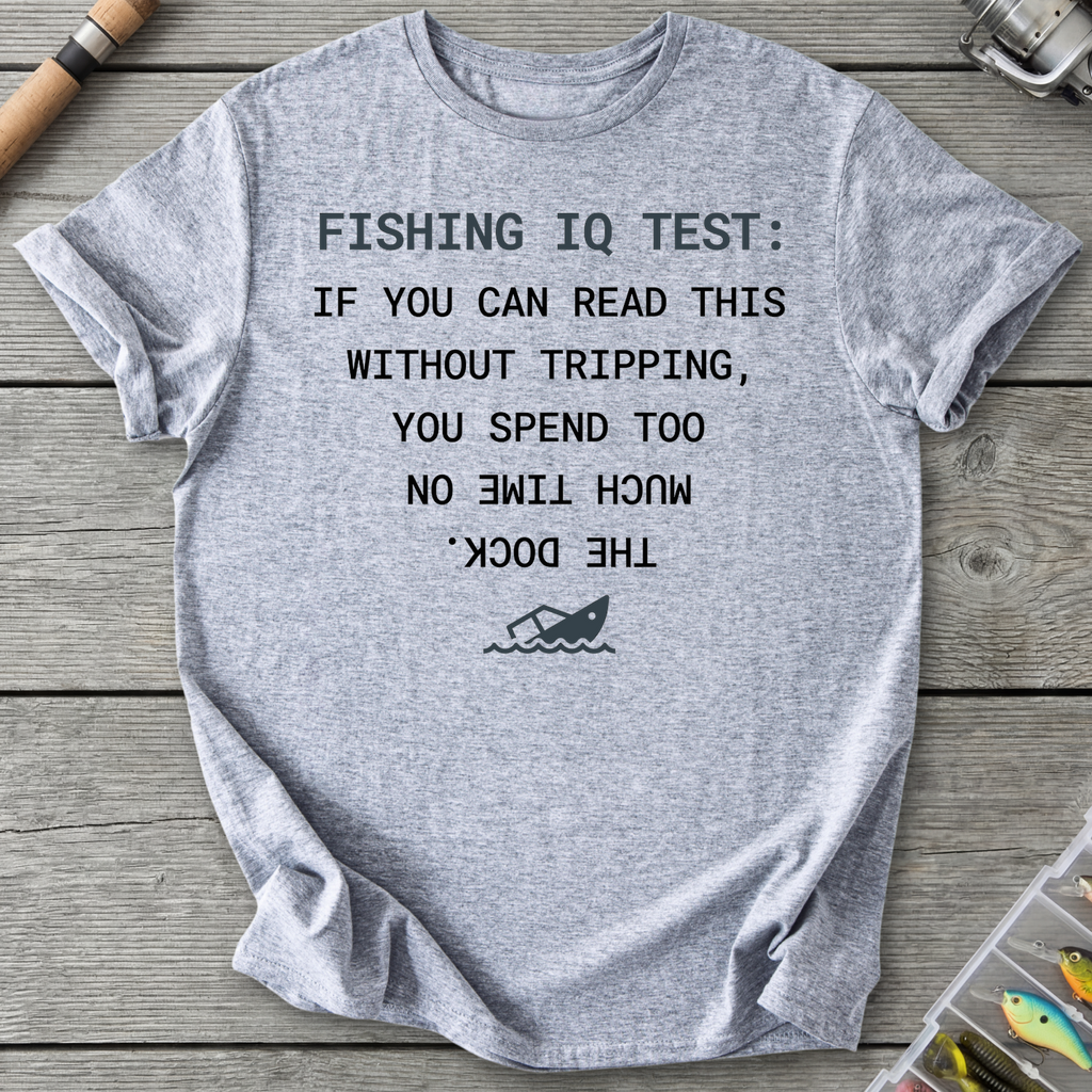 Fishing IQ Test Boat Graphic T-Shirt in Sport Grey | River Giants Club