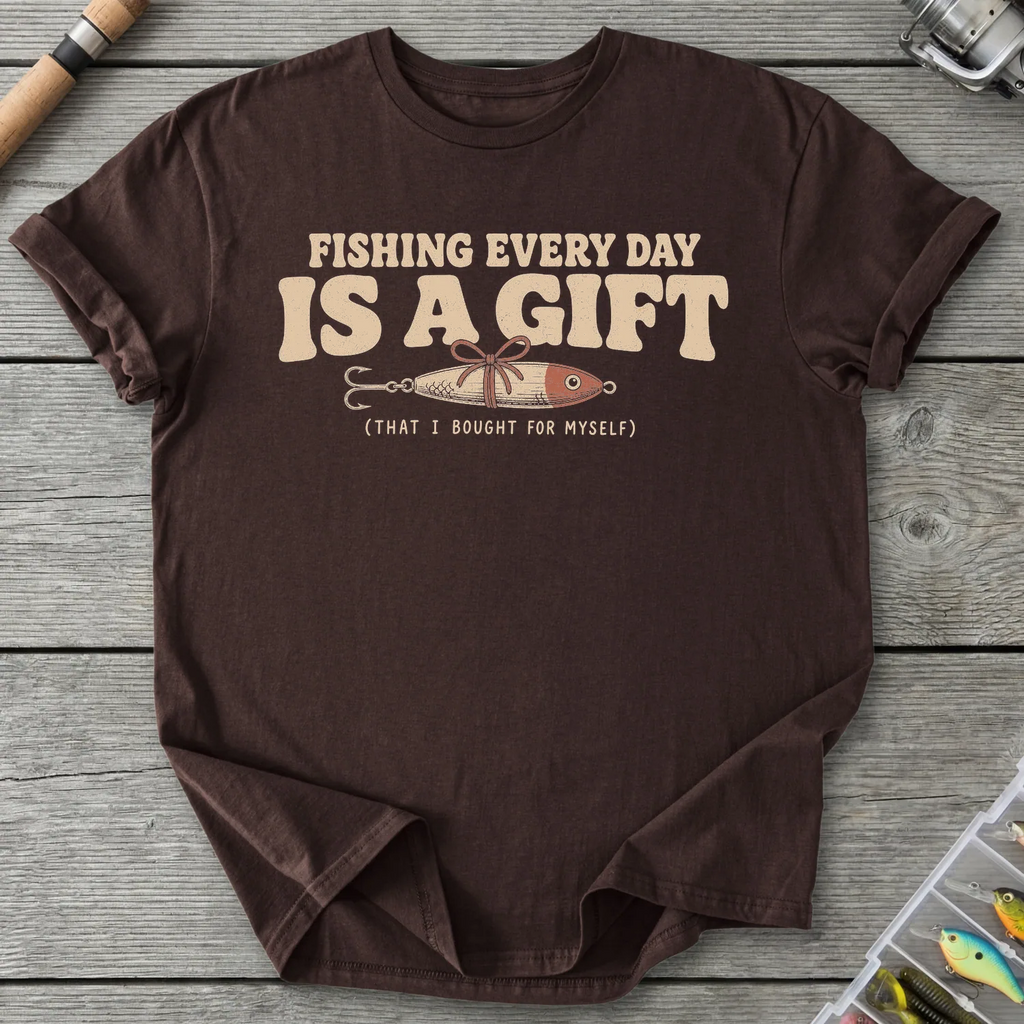 Fishing is a Gift T-Shirt in Dark Chocolate | River Giants Club