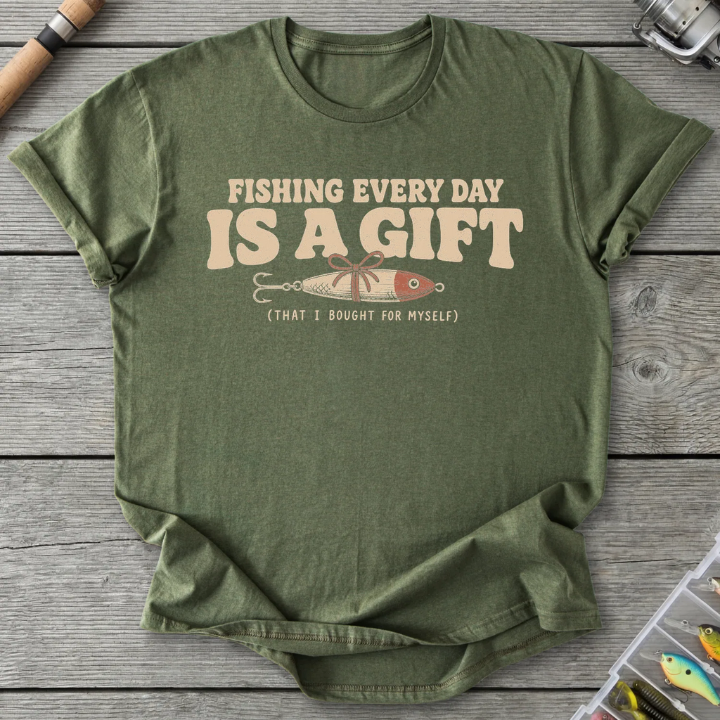 Fishing is a Gift T-Shirt in Military Green | River Giants Club