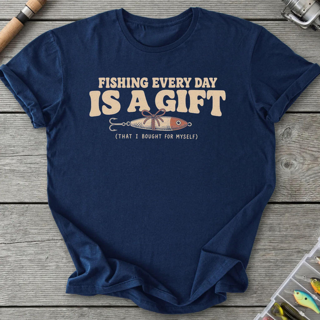 Fishing is a Gift T-Shirt in Navy | River Giants Club