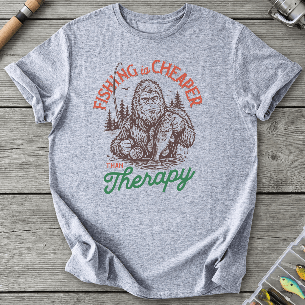 Fishing Is Cheaper Big Foot T-Shirt in Sport Grey | River Giants Club