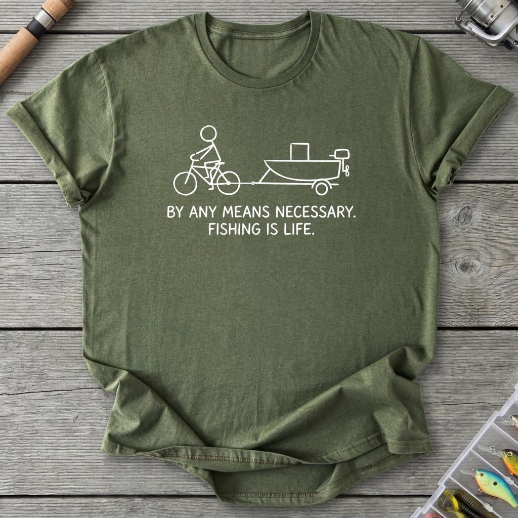 Fishing Is Life T-Shirt in Military Green | River Giants Club