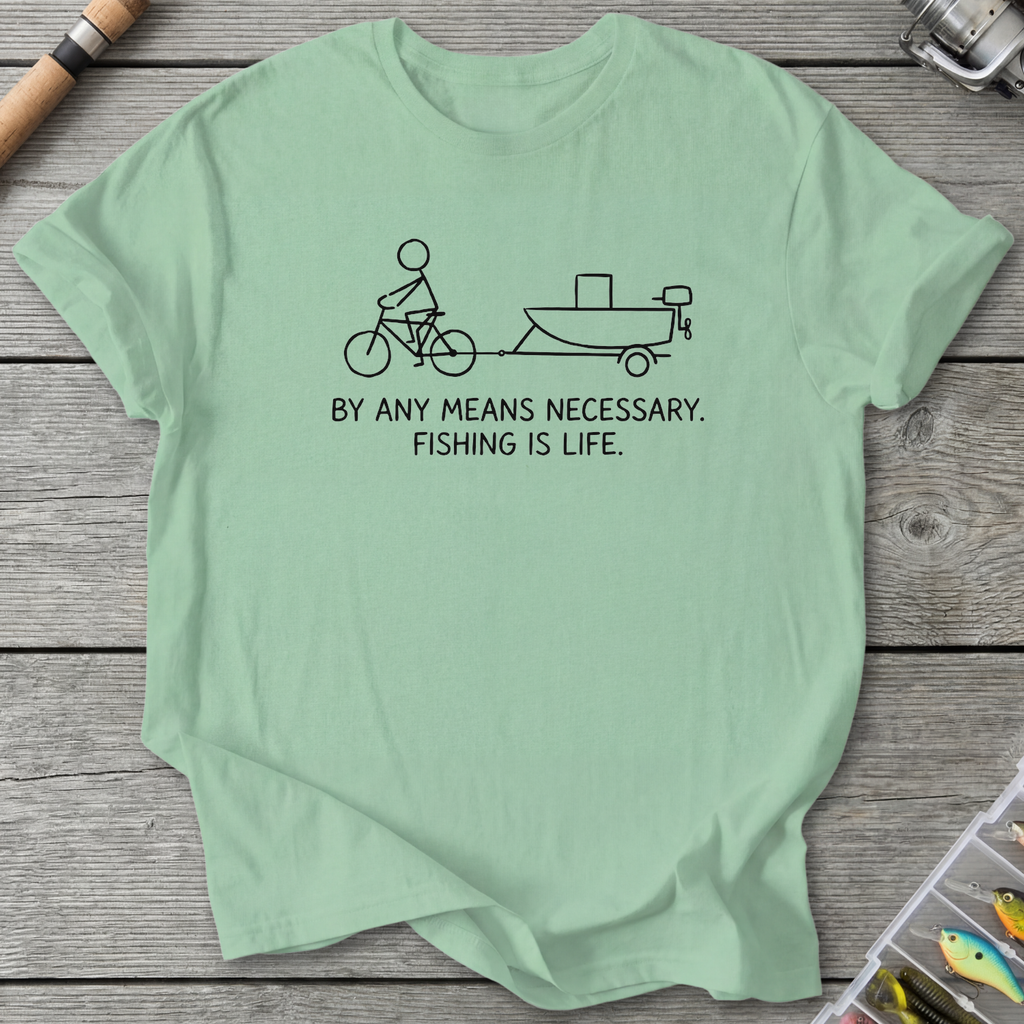Fishing Is Life By Any Means T-Shirt in Mint Green | River Giants Club