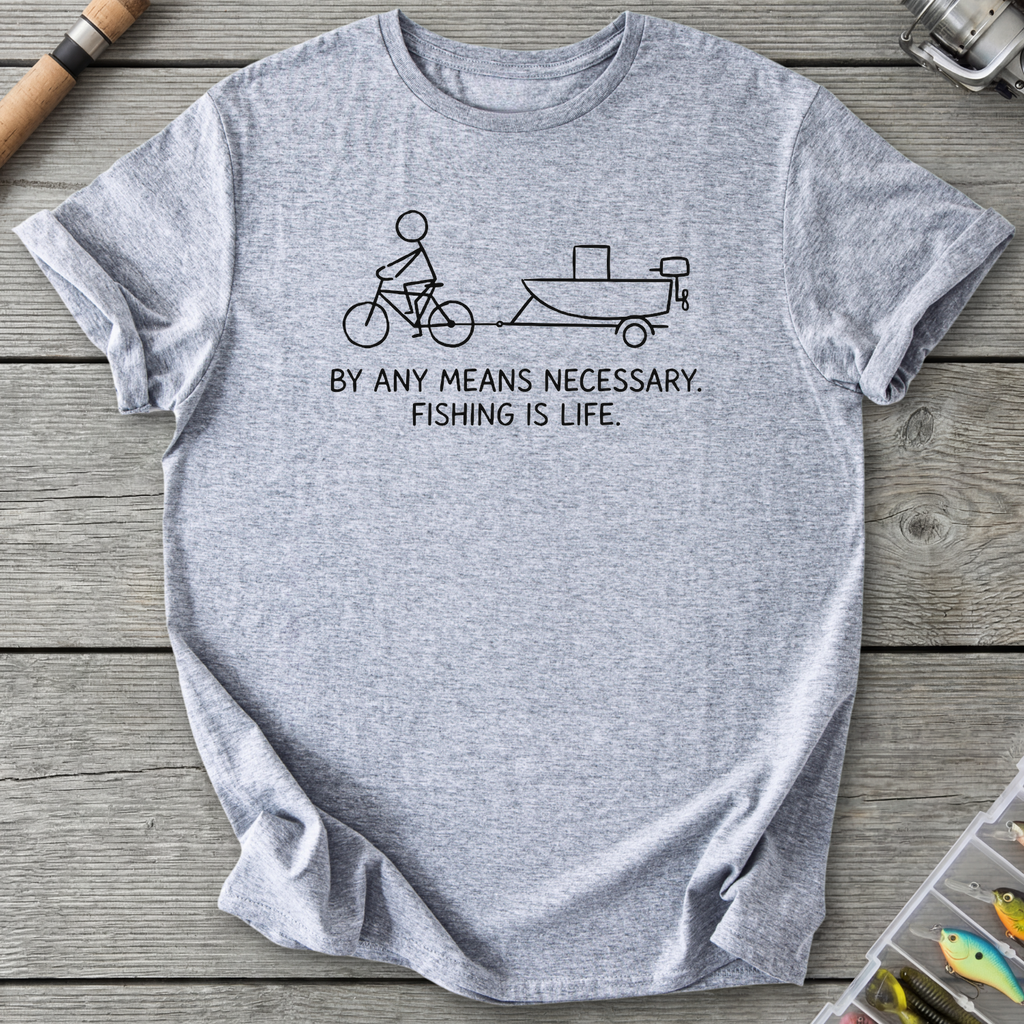 Fishing Is Life By Any Means T-Shirt in Sport Grey | River Giants Club