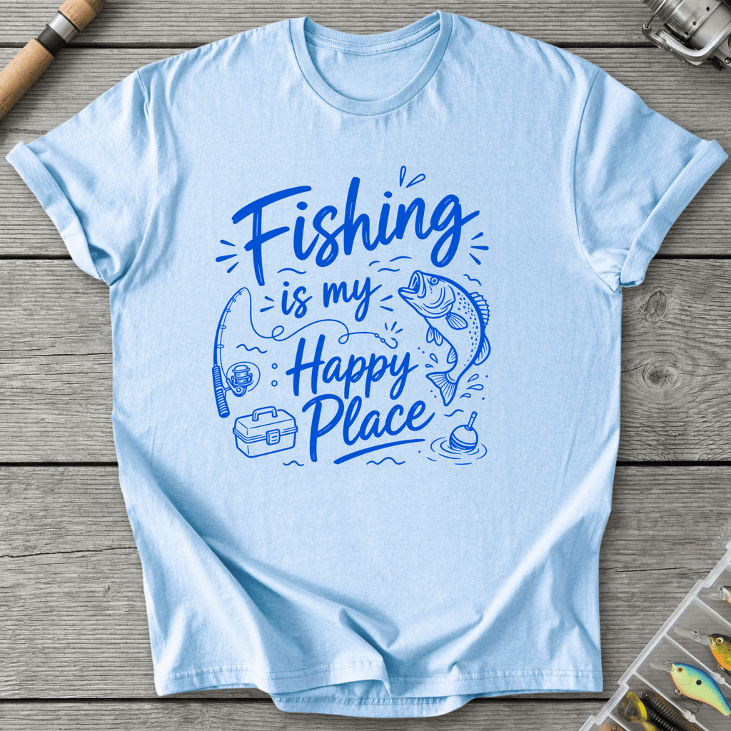 Fishing Is My Happy Place T-Shirt in Light Blue | River Giants Club