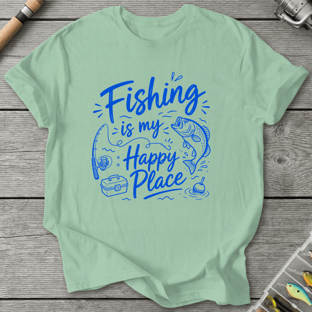 Fishing Is My Happy Place T-Shirt in Mint Green | River Giants Club