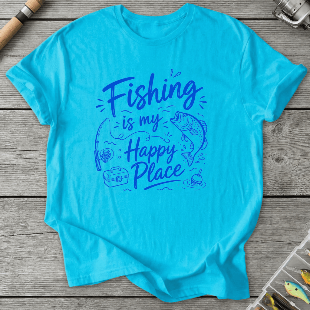 Fishing Is My Happy Place T-Shirt in Sky | River Giants Club