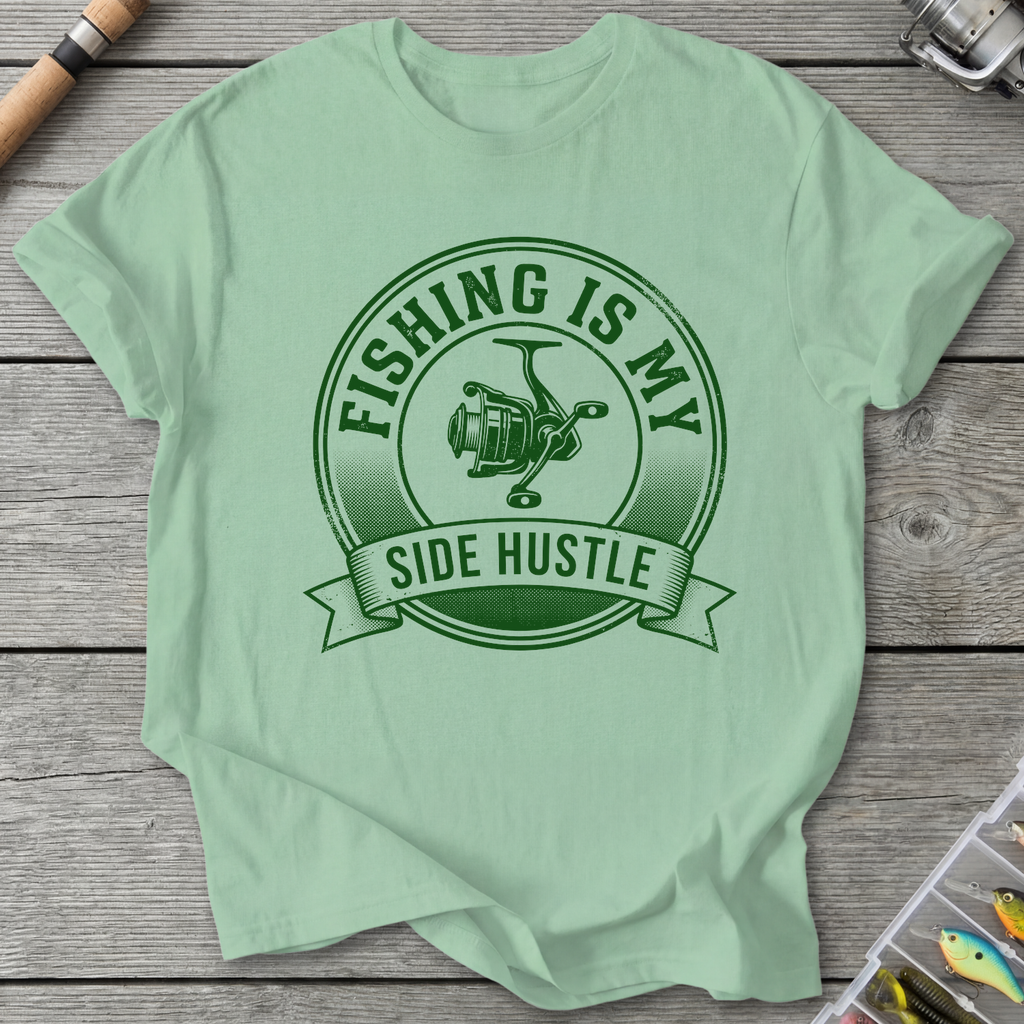 Fishing Is My Side Hustle T-Shirt in Mint Green | River Giants Club