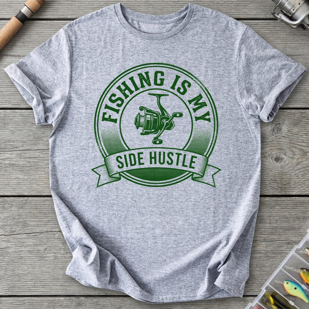 Fishing Is My Side Hustle T-Shirt in Sport Grey | River Giants Club