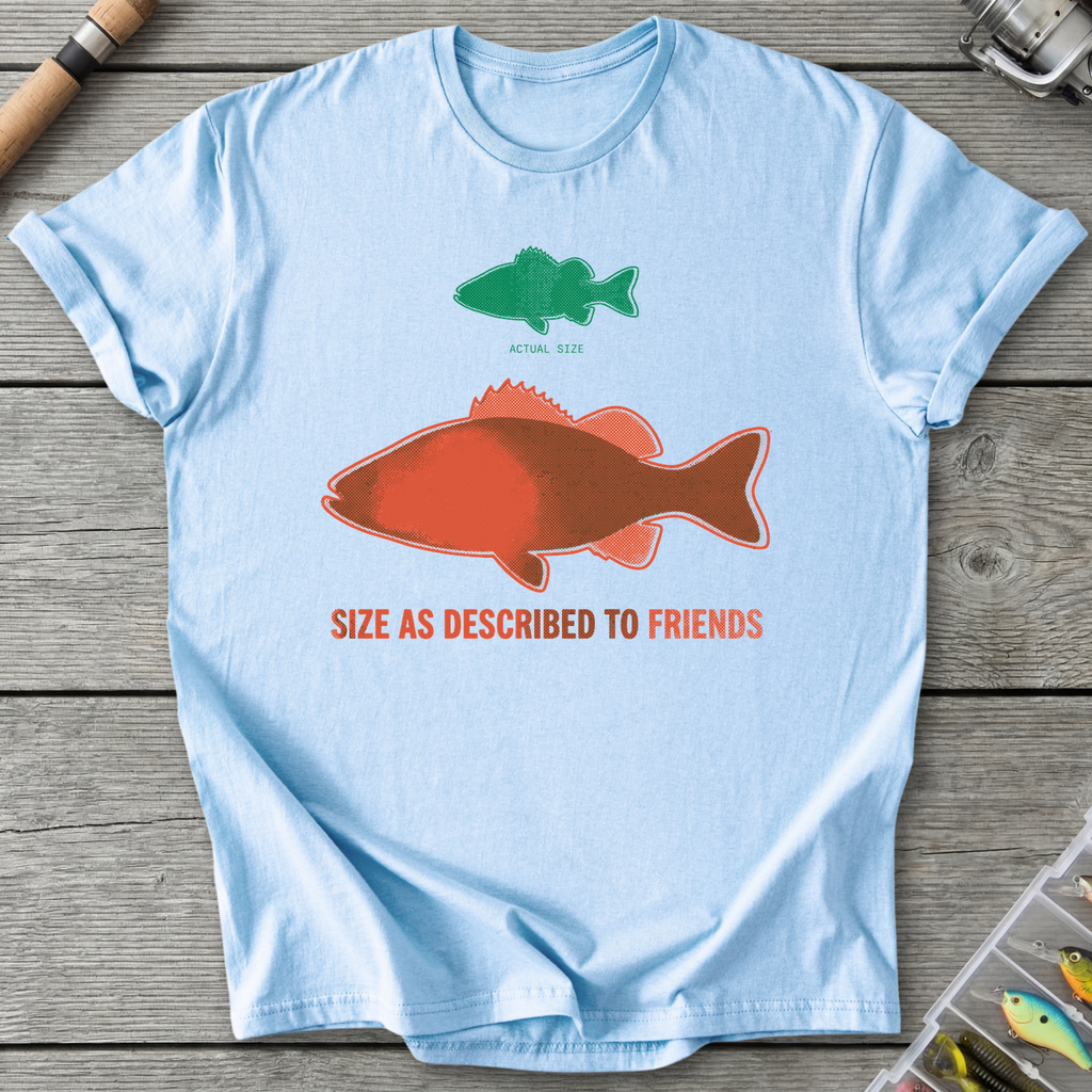Fishing Lie Risograph Size T-Shirt in Light Blue | River Giants Club