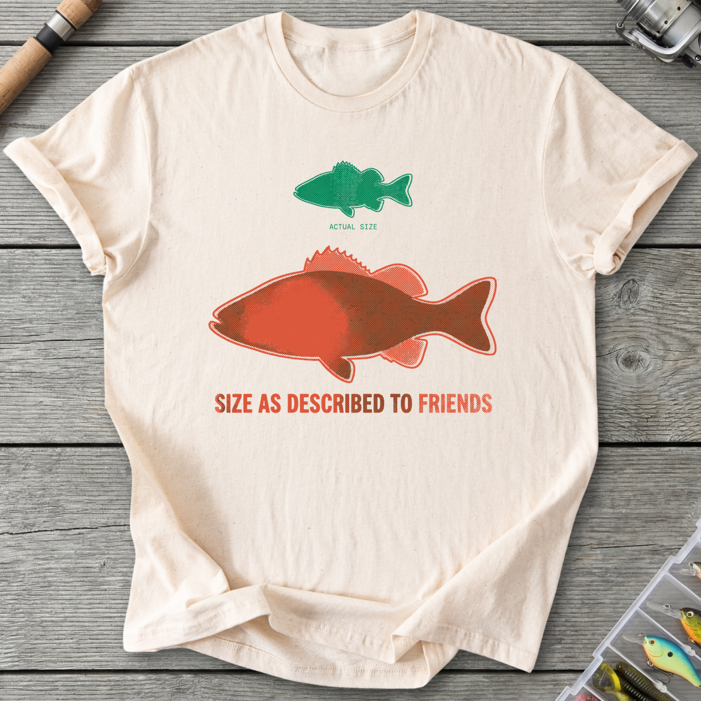 Fishing Lie Risograph Size T-Shirt in Natural | River Giants Club