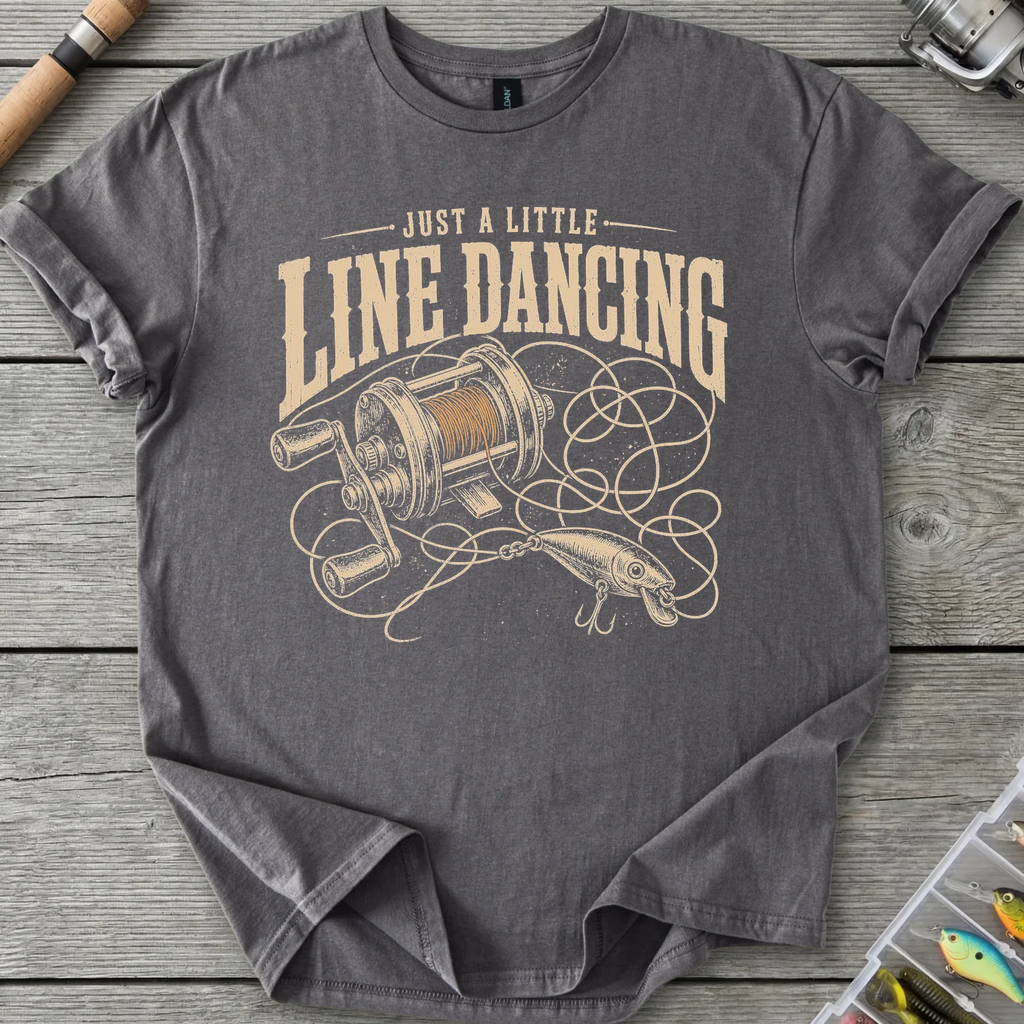 Fishing Line Dancing T-Shirt in Charcoal | River Giants Club