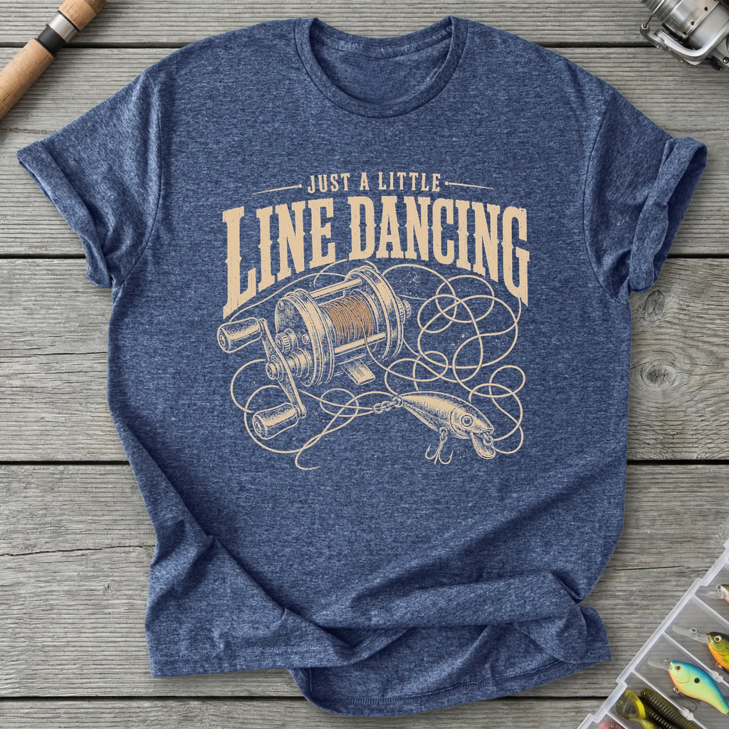 Fishing Line Dancing T-Shirt in Heather Navy | River Giants Club