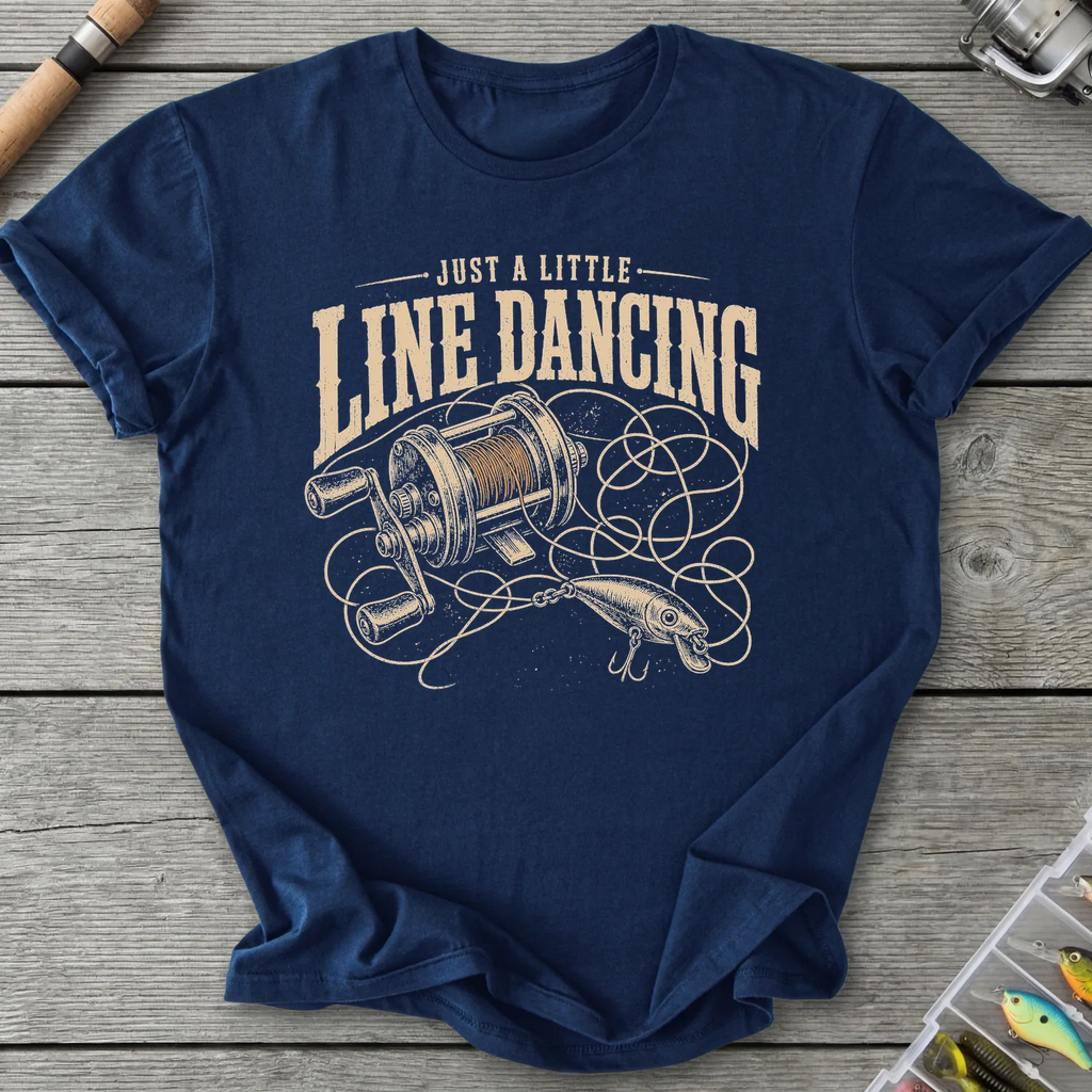 Fishing Line Dancing T-Shirt in Navy | River Giants Club