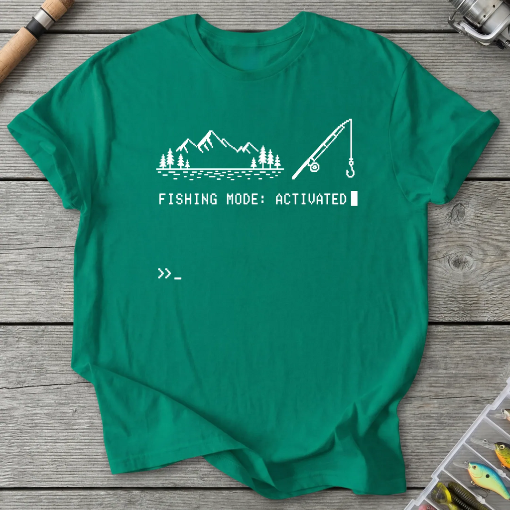 Fishing Mode Activated T-Shirt in Kelly Green | River Giants Club