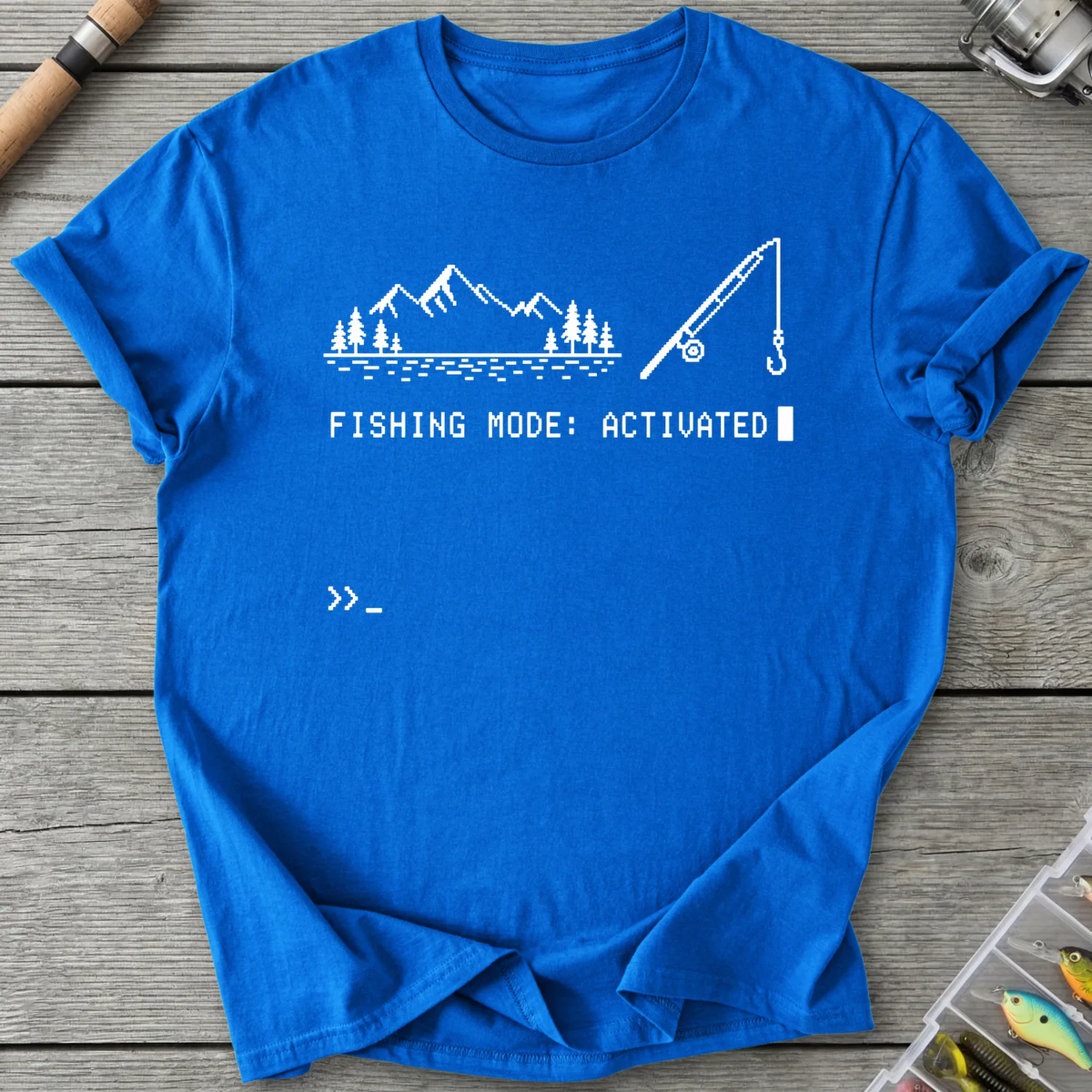 Fishing Mode Activated T-Shirt in Royal | River Giants Club