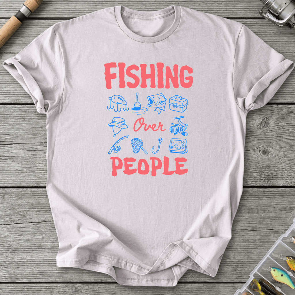 Fishing Over People T-Shirt in Ice Grey | River Giants Club
