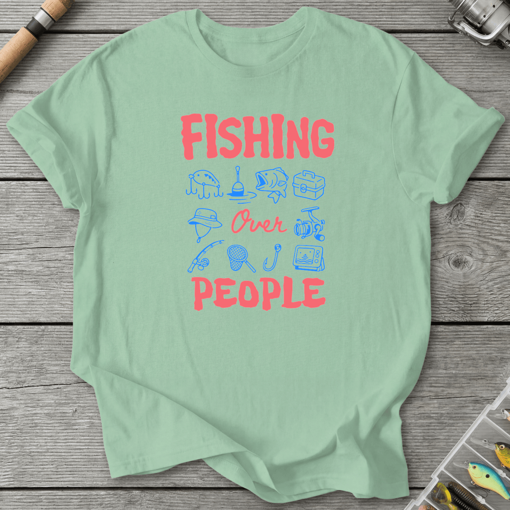 Fishing Over People T-Shirt in Mint Green | River Giants Club