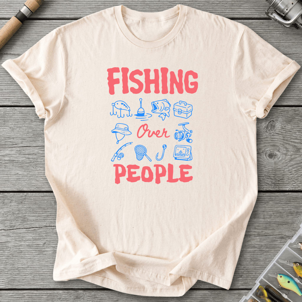 Fishing Over People T-Shirt in Natural | River Giants Club