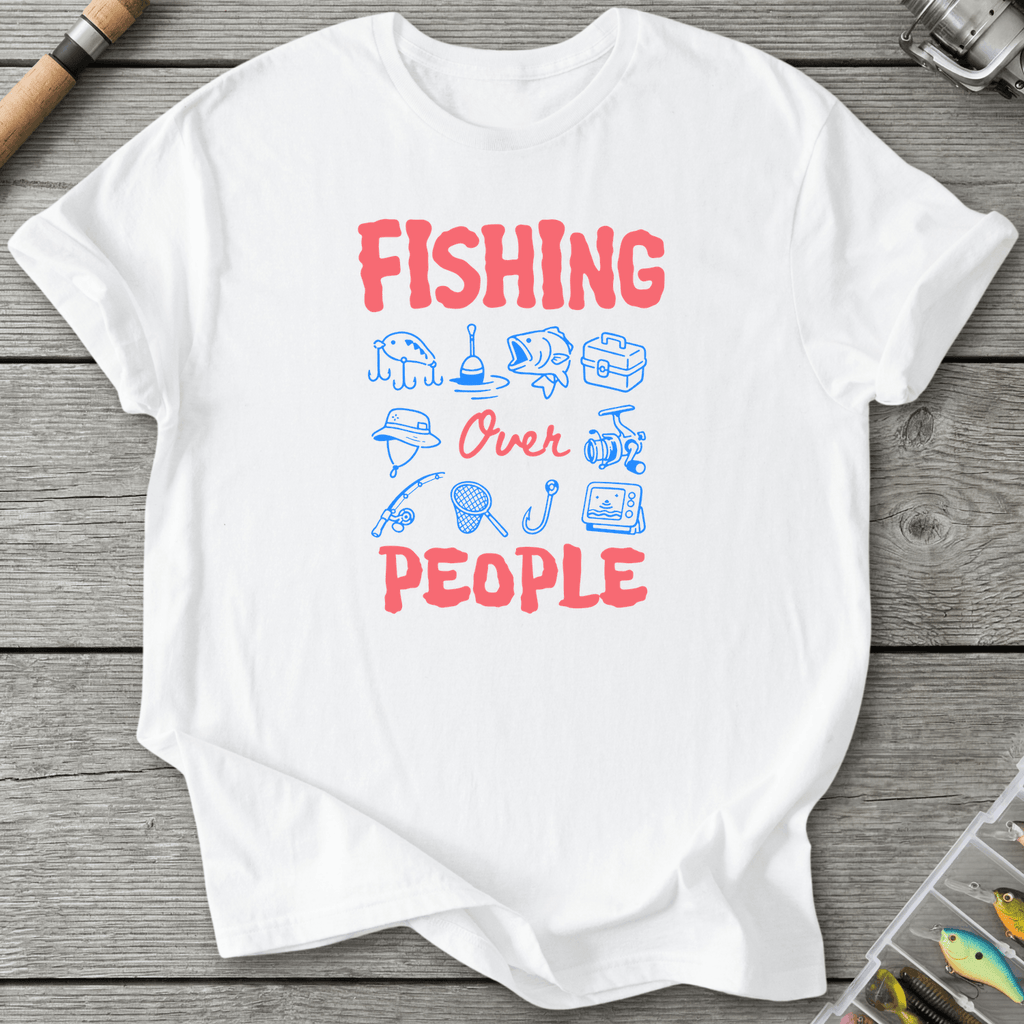 Fishing Over People T-Shirt in White | River Giants Club