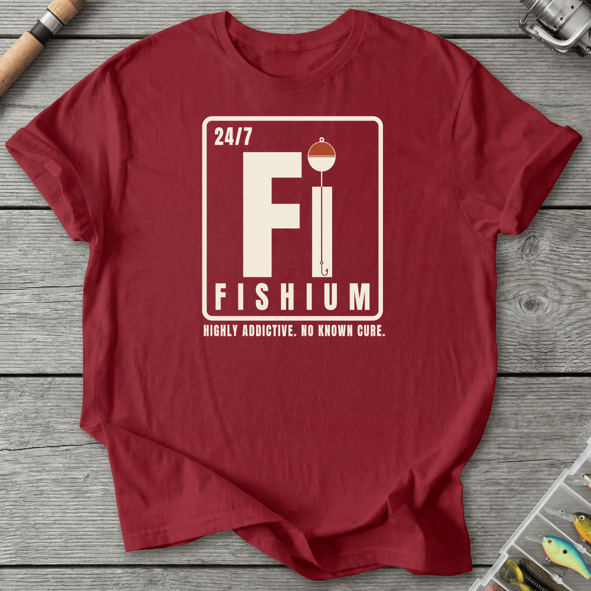 Fishium T-Shirt in Antique Cherry Red | River Giants Club