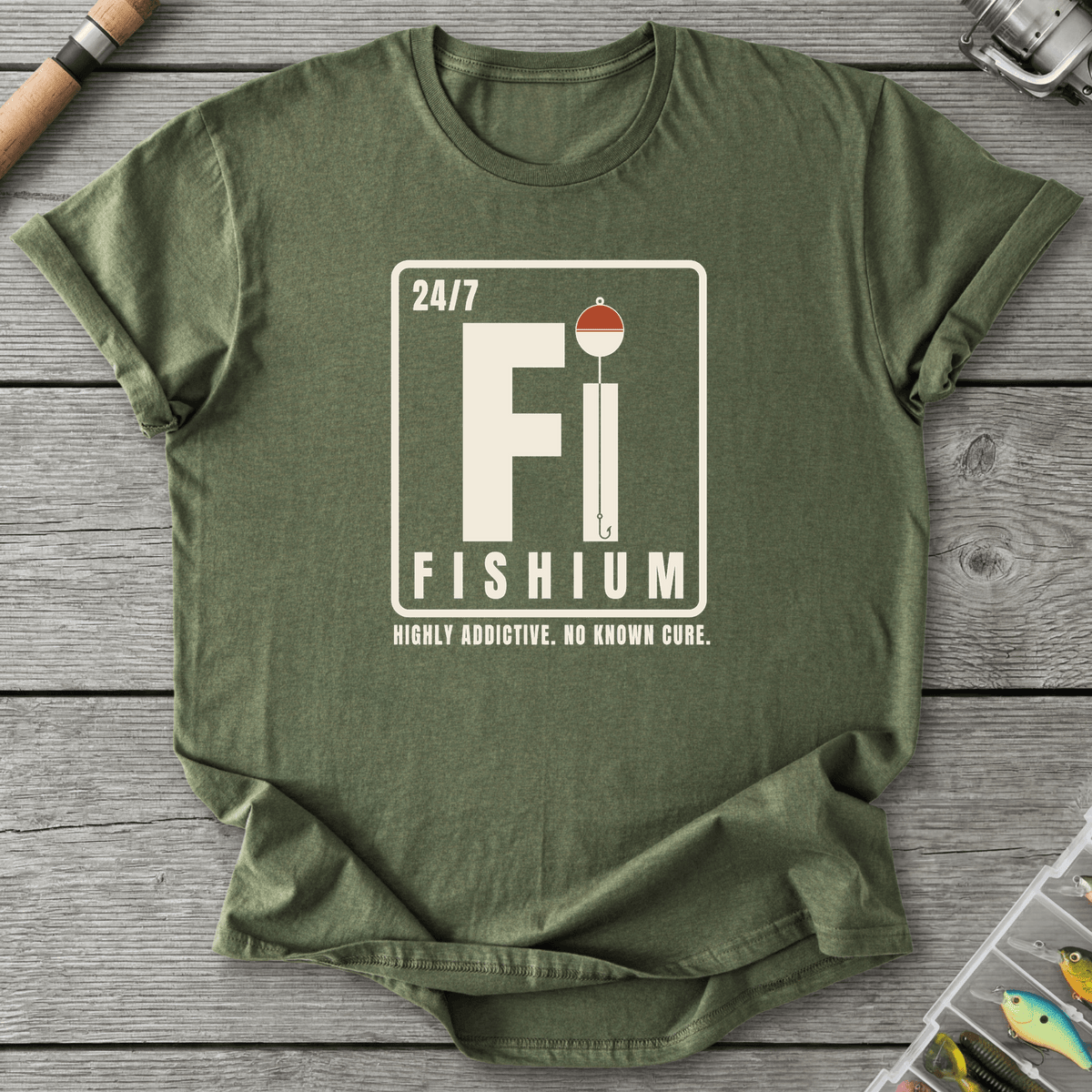 Fishium T-Shirt in Military Green | River Giants Club