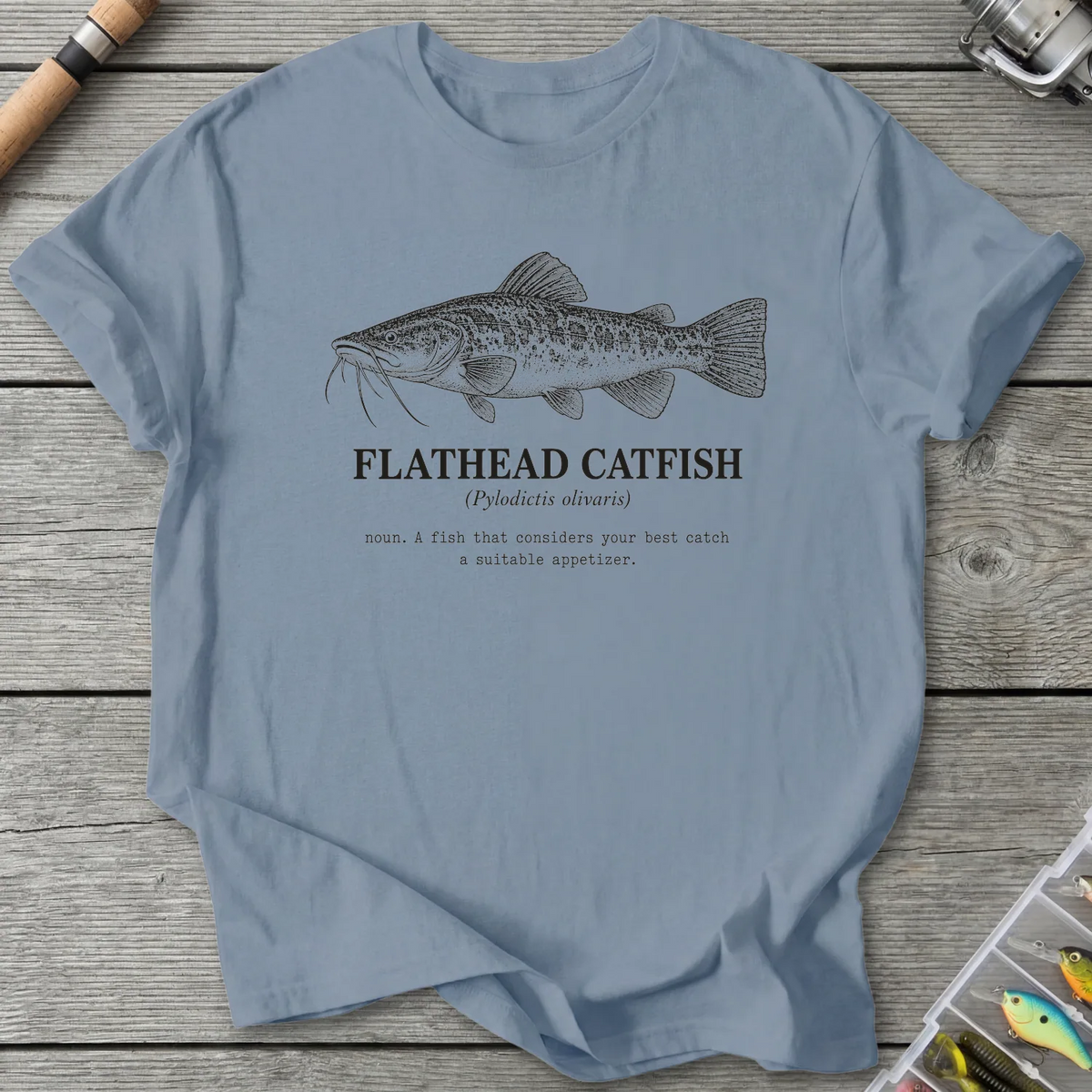 FLATHEAD CATFISH Definition T-Shirt in Stone Blue | River Giants Club