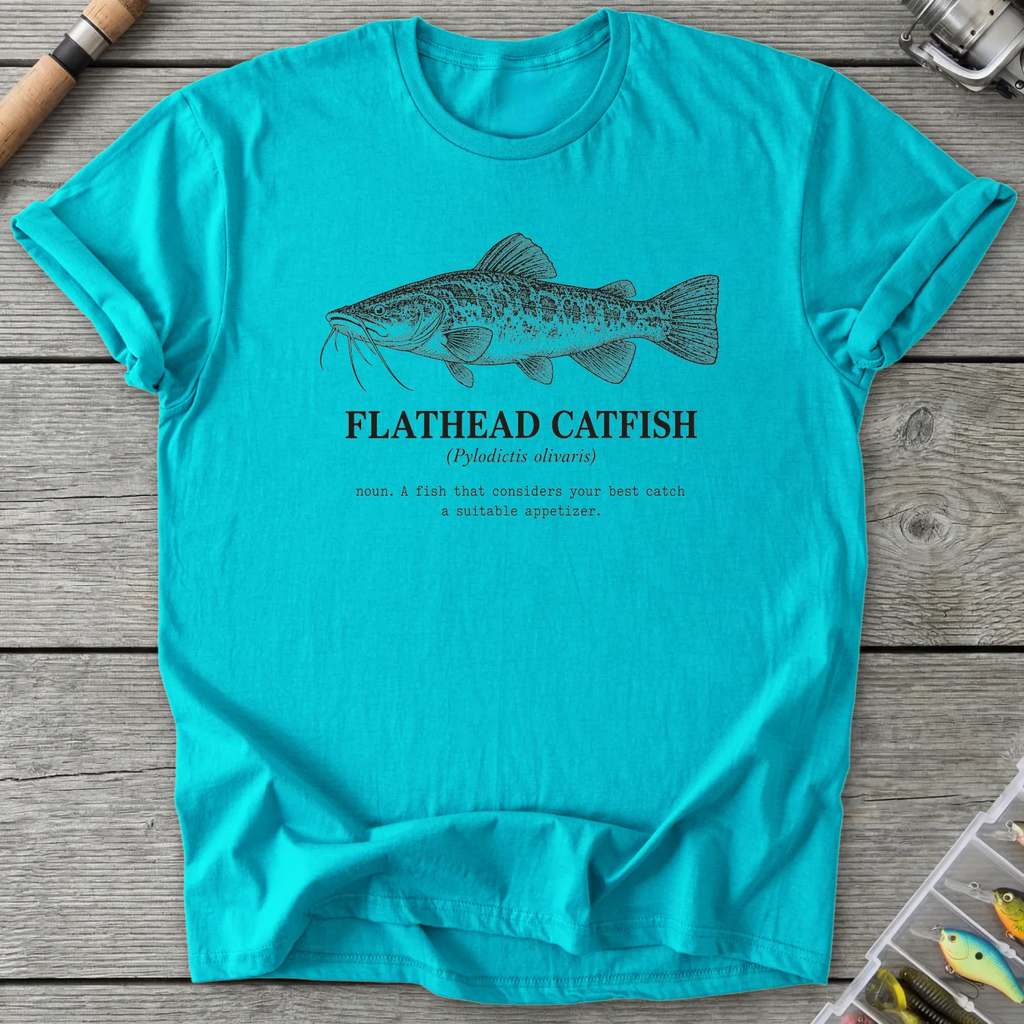 FLATHEAD CATFISH Definition T-Shirt in Tropical Blue | River Giants Club