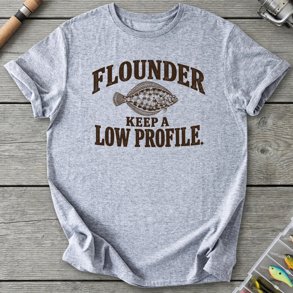 Flounder Keep A Low Profile T-Shirt in Sport Grey | River Giants Club