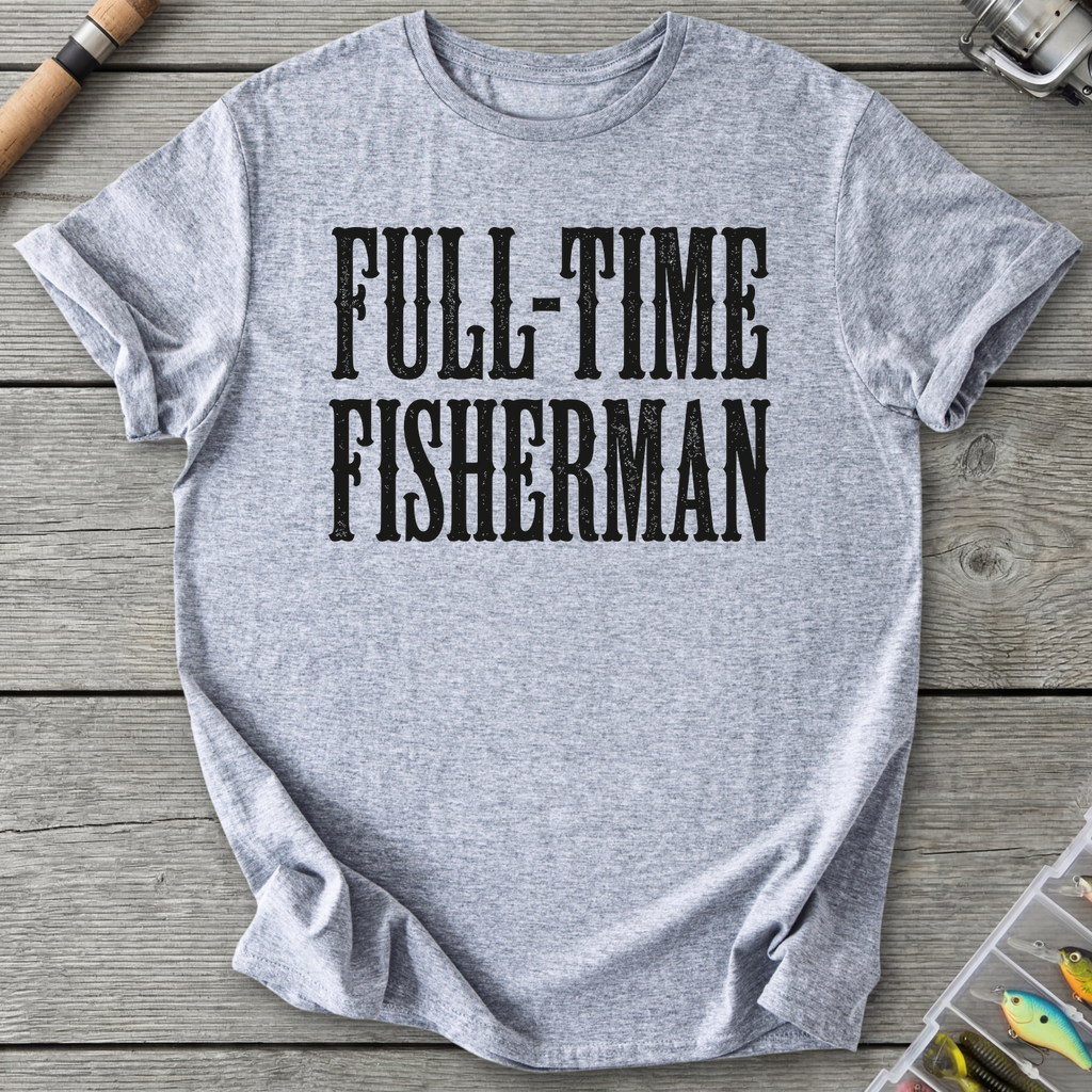 Full Time Fisherman T-Shirt in Sport Grey | River Giants Club