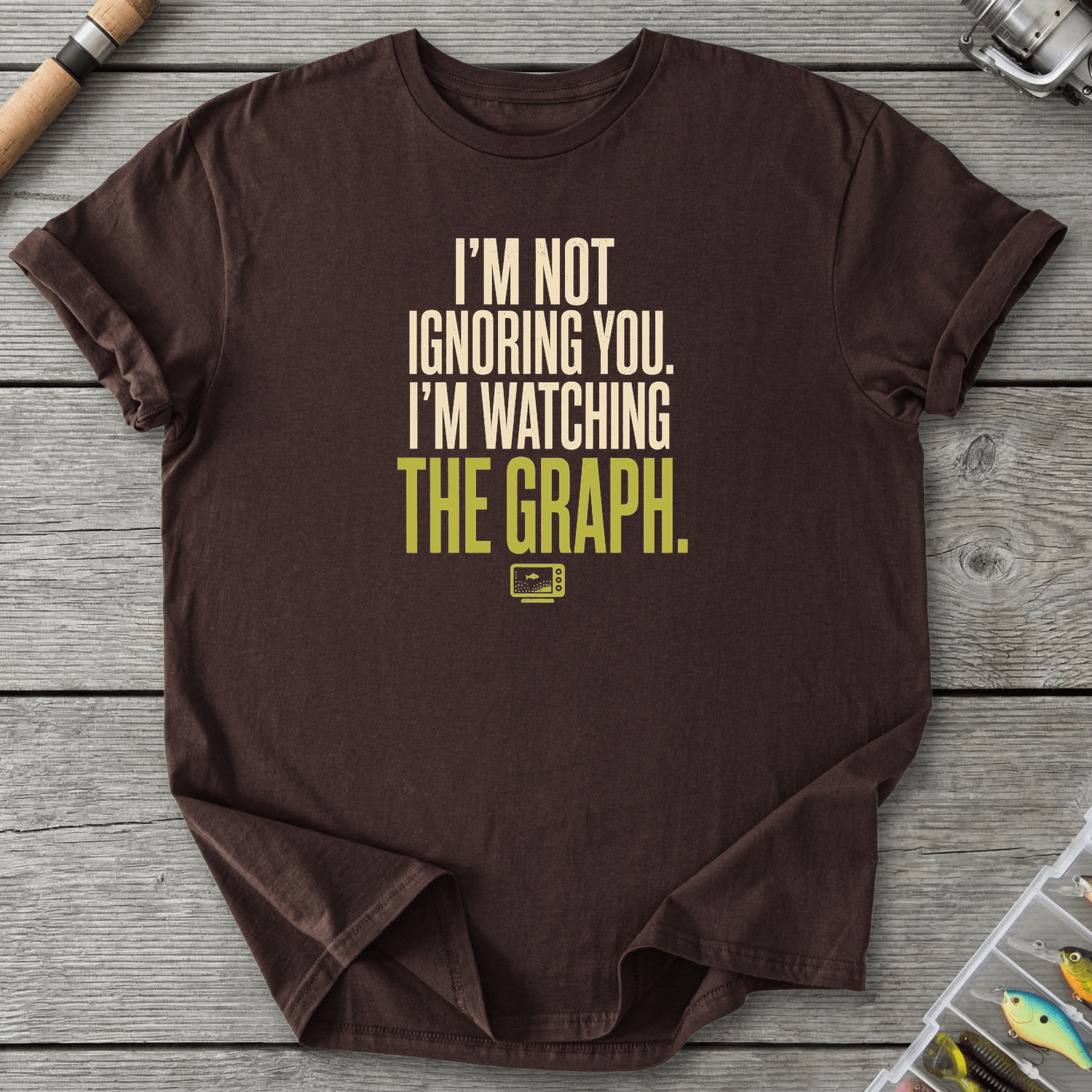 Funny Fish Finder T-Shirt in Dark Chocolate | River Giants Club