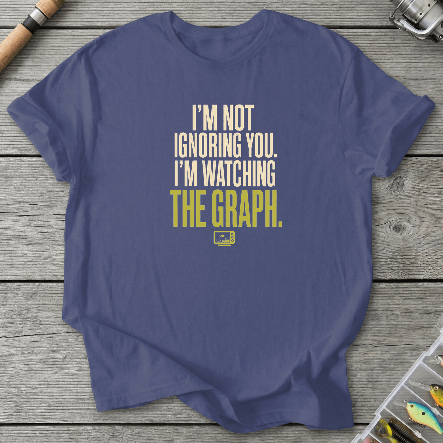 Funny Fish Finder T-Shirt in Metro Blue | River Giants Club