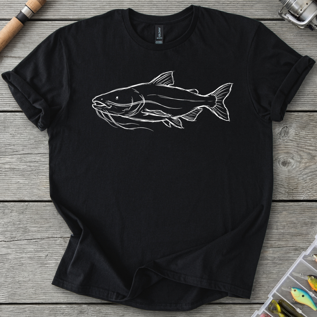Giant Catfish Sketch Graphic T-Shirt in Black | River Giants Club