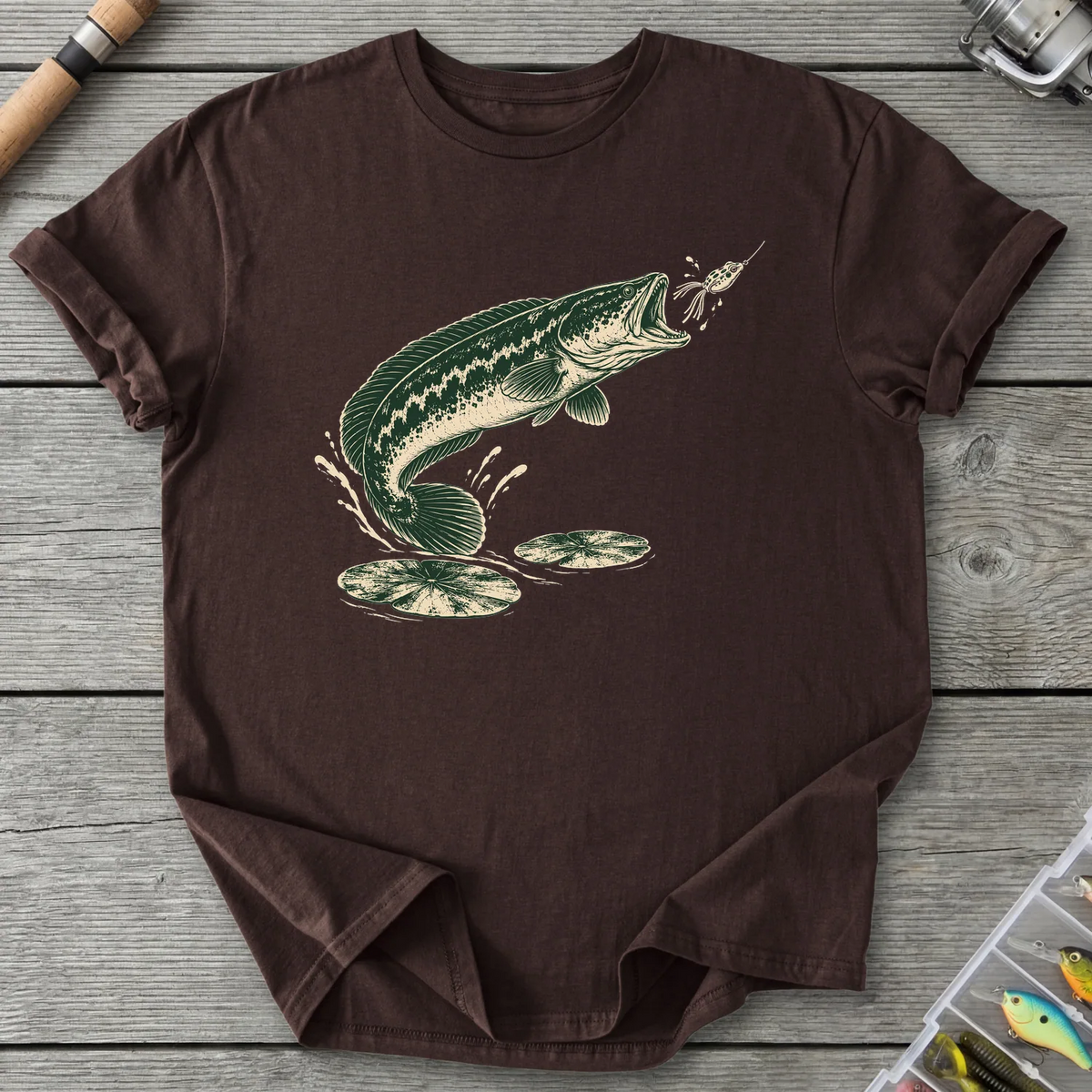Giant Snakehead Strike T-Shirt in Dark Chocolate | River Giants Club