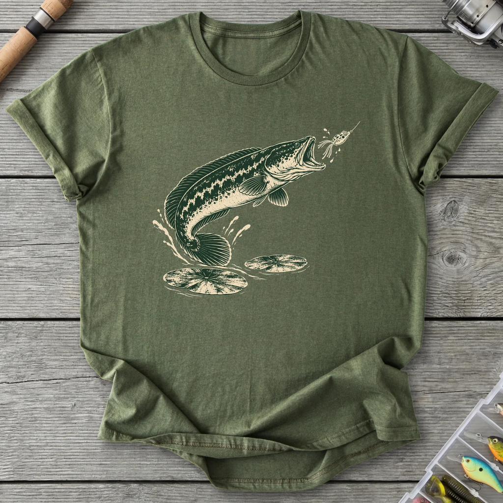 Giant Snakehead Strike T-Shirt in Military Green | River Giants Club