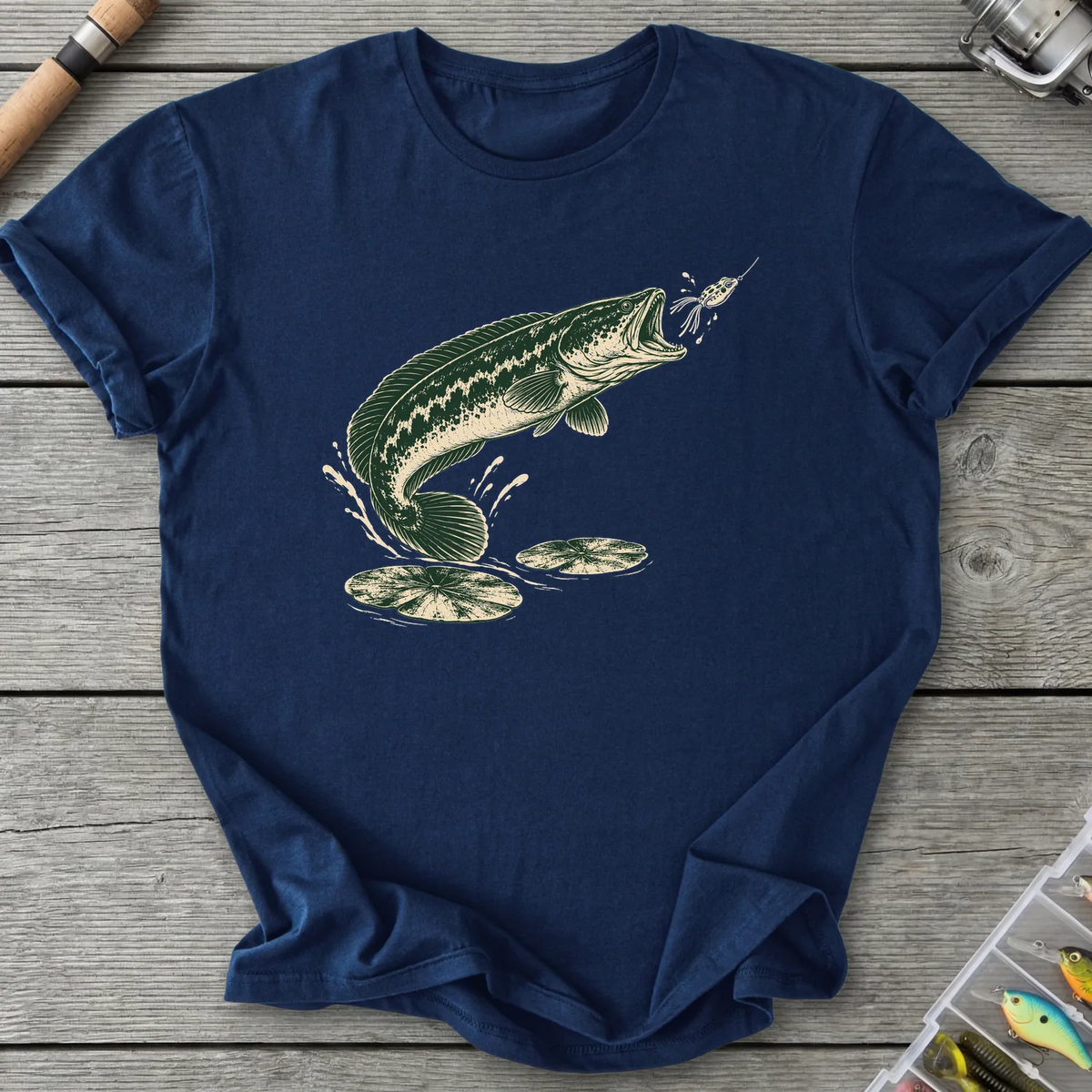 Giant Snakehead Strike T-Shirt in Navy | River Giants Club
