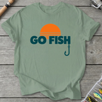 GO FISH Retro Sunset T-Shirt in Sage | River Giants Club