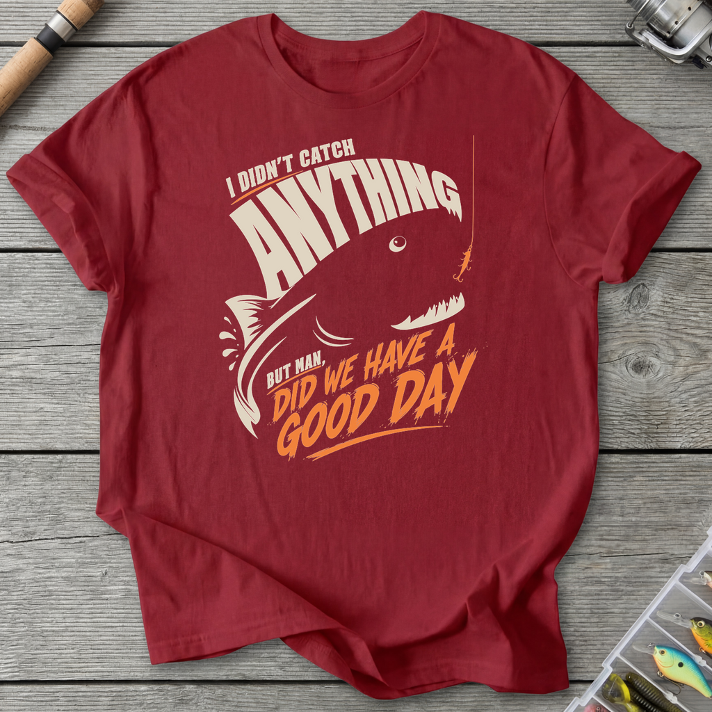 Good Day Fishing T-Shirt in Antique Cherry Red | River Giants Club