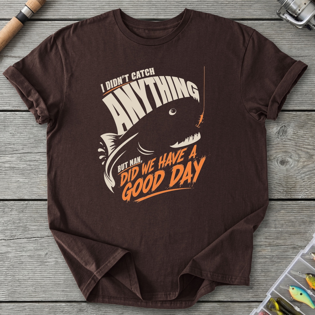 Good Day Fishing T-Shirt in Dark Chocolate | River Giants Club
