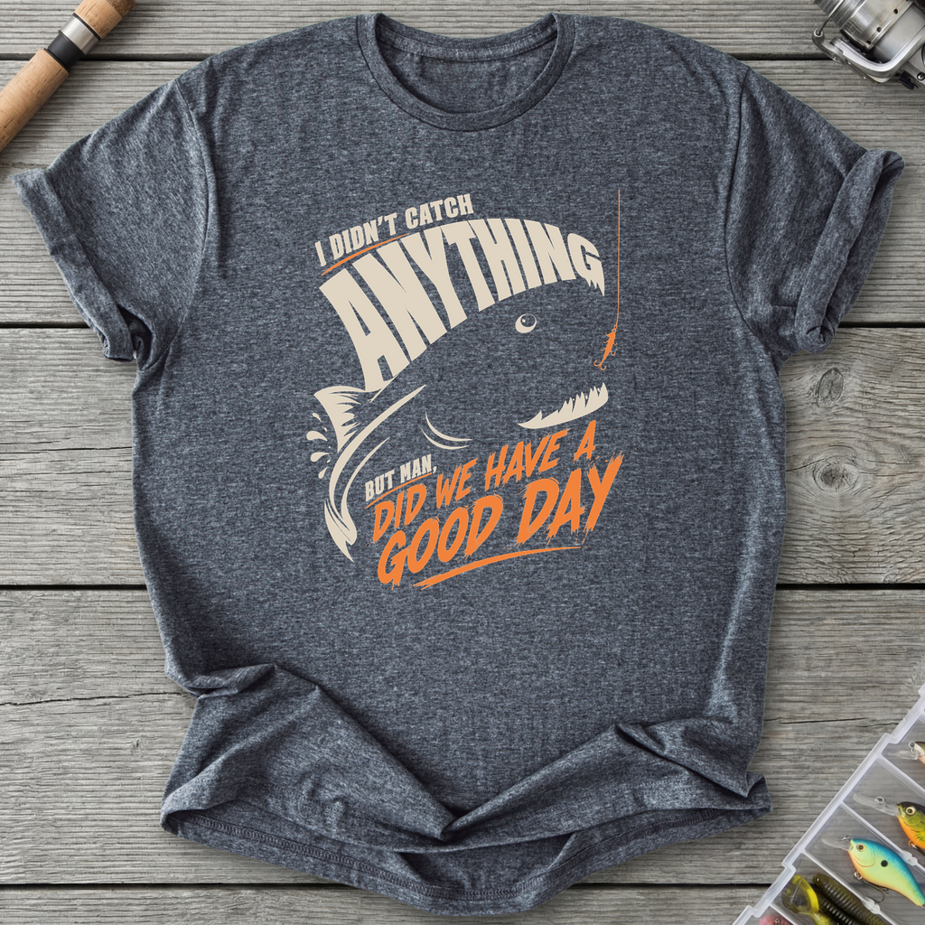 Good Day Fishing T-Shirt in Dark Heather | River Giants Club