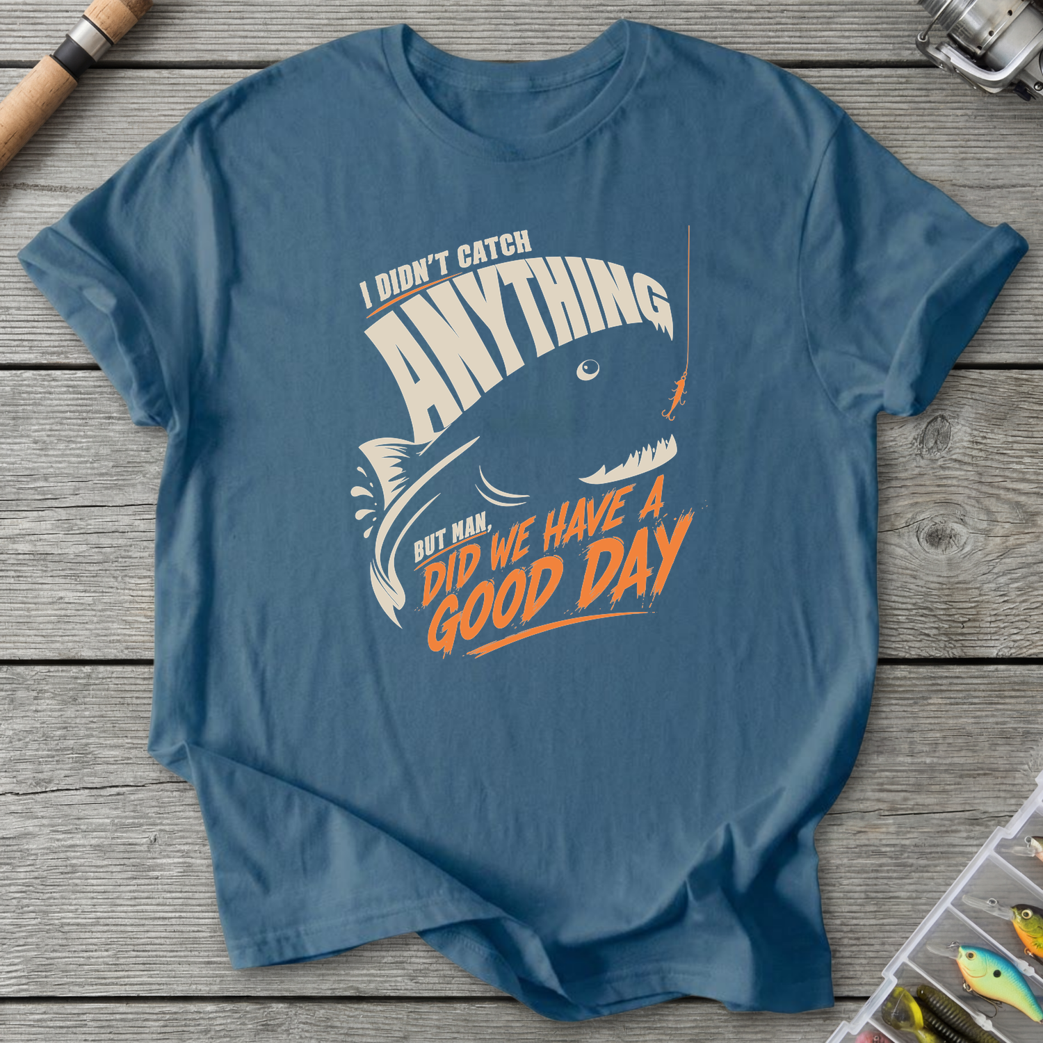 Good Day Fishing T-Shirt in Indigo Blue | River Giants Club