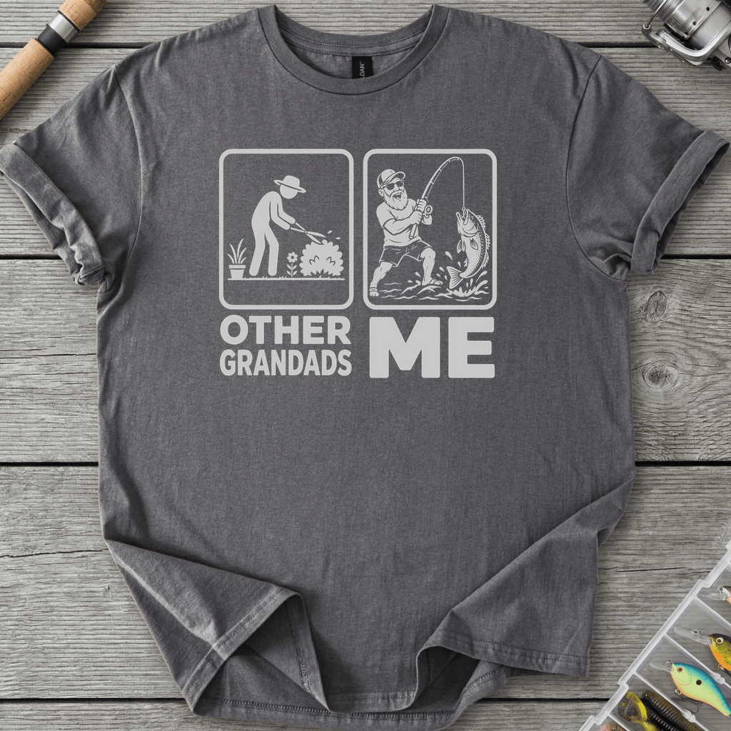 Grandad Fishing T-Shirt in Charcoal | River Giants Club