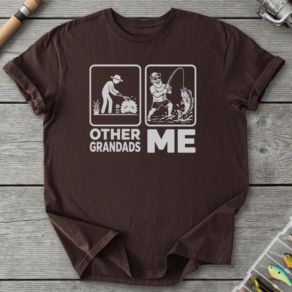 Grandad Fishing T-Shirt in Dark Chocolate | River Giants Club