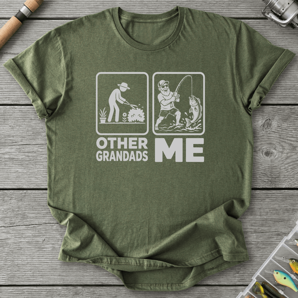 Grandad Fishing T-Shirt in Military Green | River Giants Club