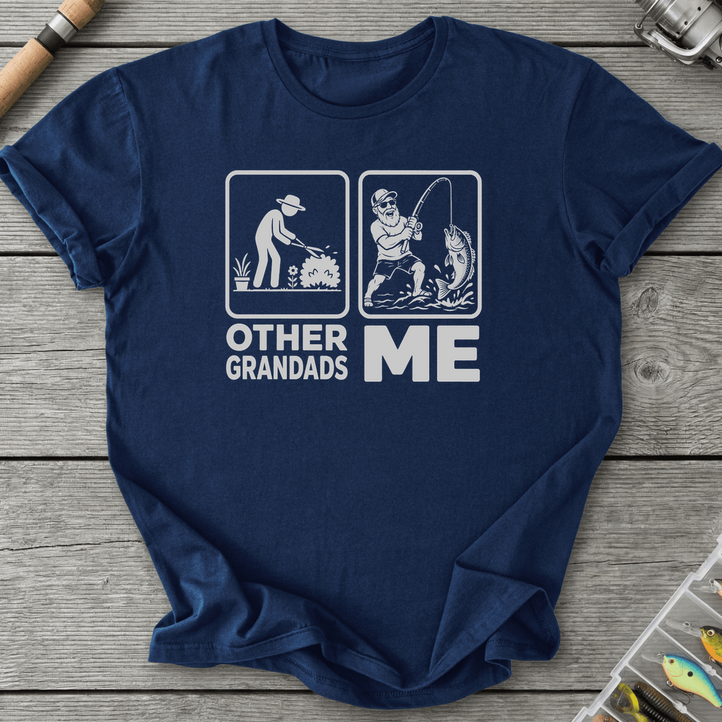 Grandad Fishing T-Shirt in Navy | River Giants Club