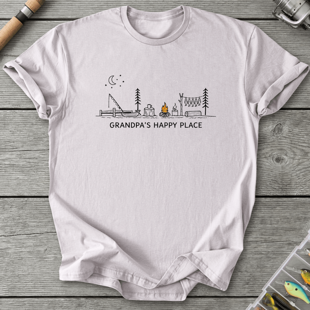 Grandpa Happy Place T-Shirt in Ice Grey | River Giants Club