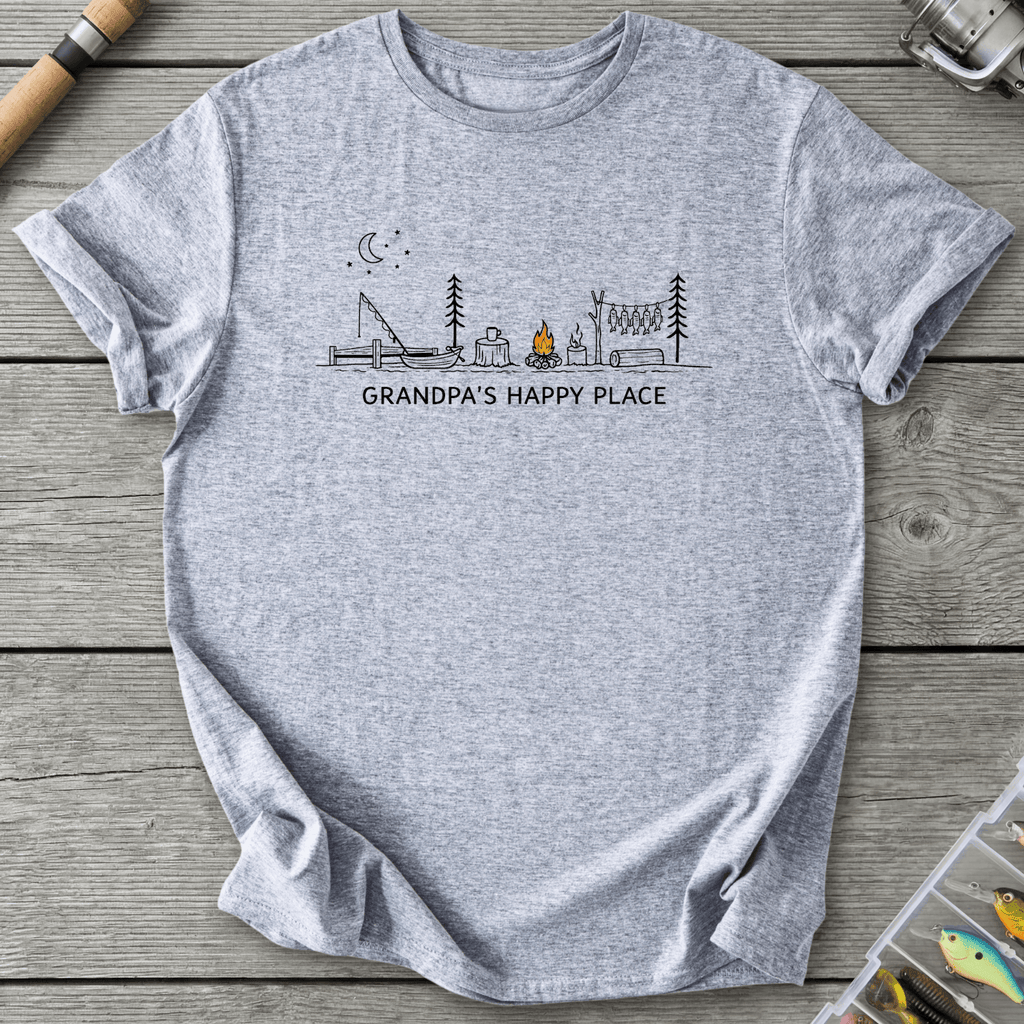 Grandpa Happy Place T-Shirt in Sport Grey | River Giants Club