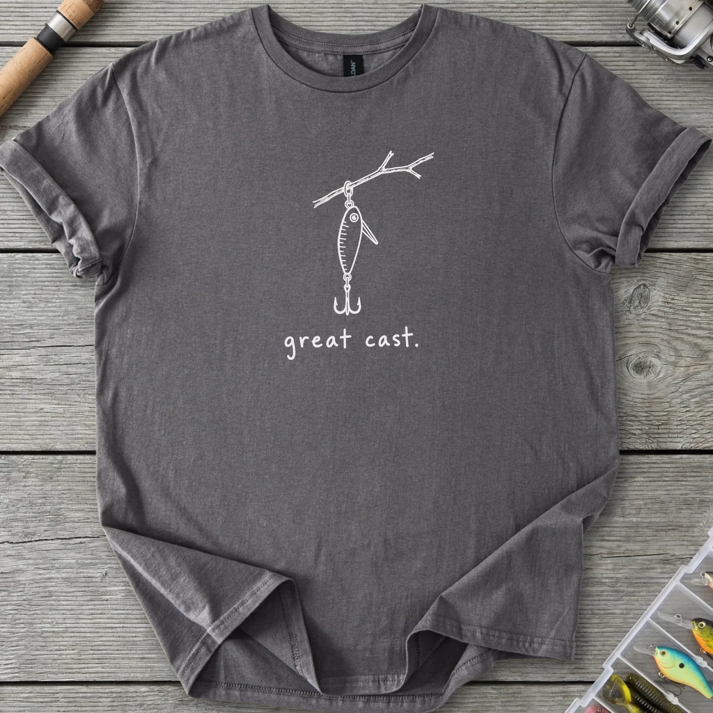 Great Cast Gone Wrong T-Shirt in Charcoal | River Giants Club