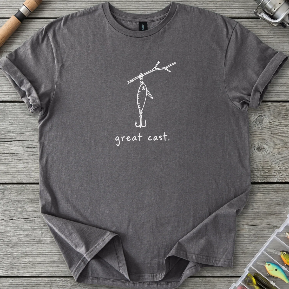 Great Cast Gone Wrong T-Shirt in Charcoal | River Giants Club